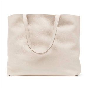 Cuyana Ecru Pebbled Leather Classic Tote